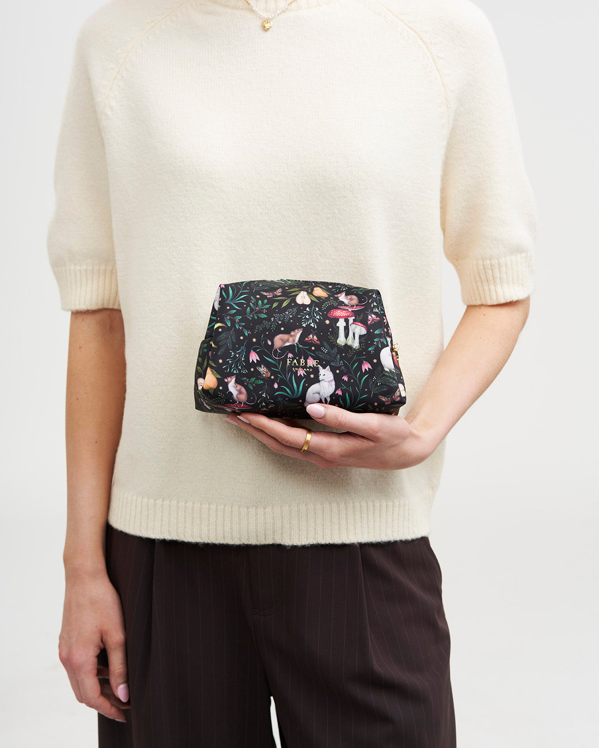 Niva Print Cosmetic Pouch in Green