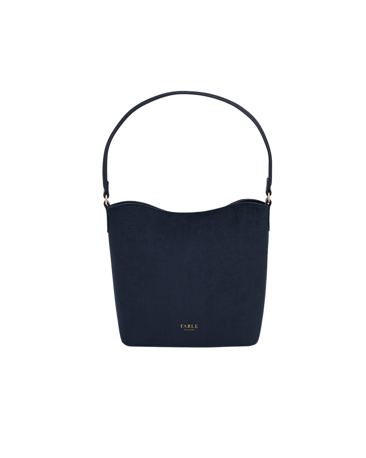 Margot Floral Applique Faux Suede Bucket Bag in Navy