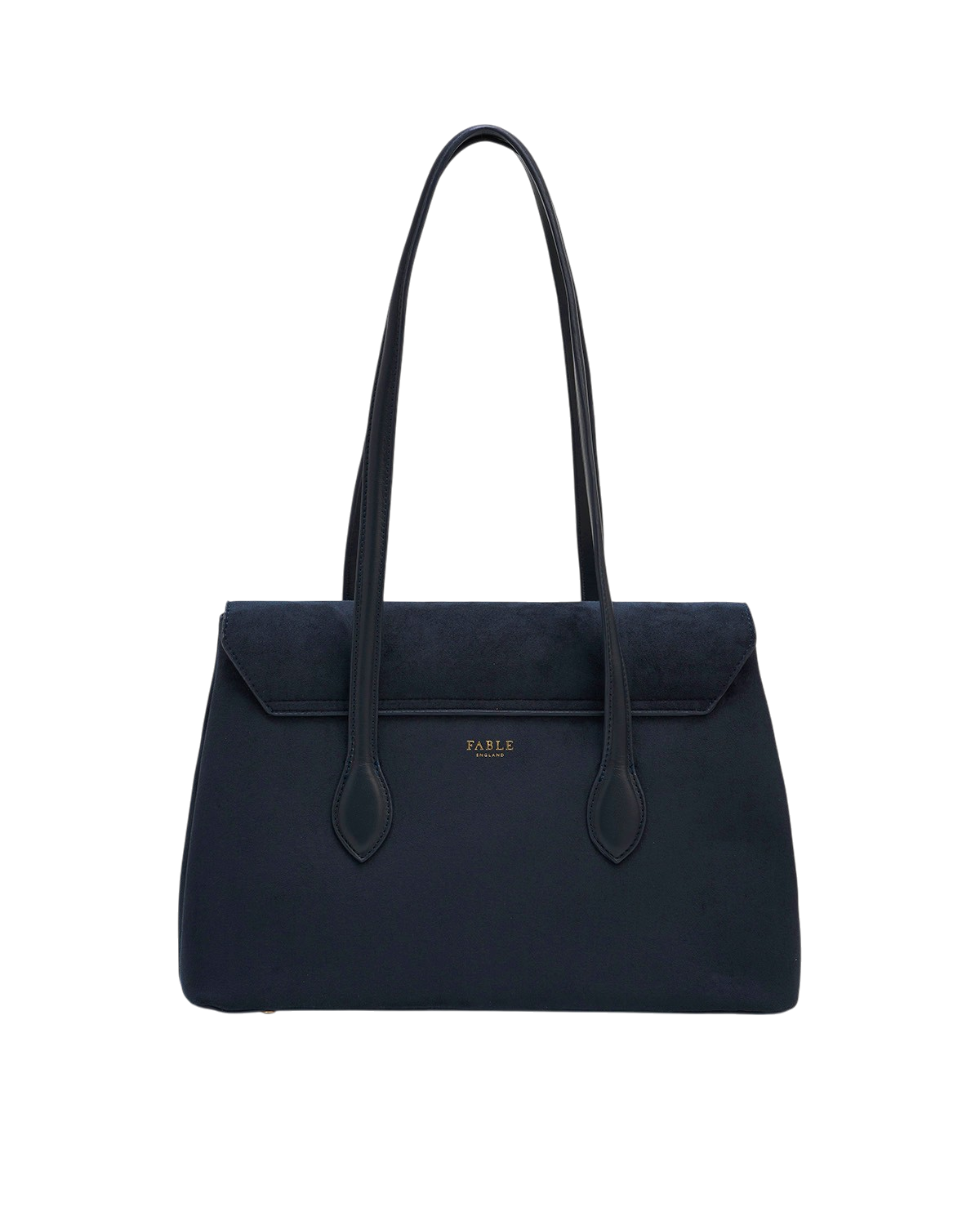 Romilly Floral Applique Faux Suede Shoulder Bag in Navy