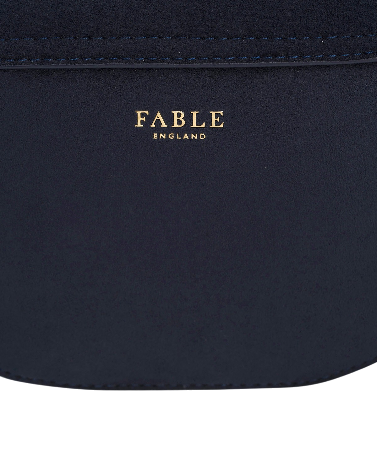 Beth Floral Applique Faux Suede Saddle Bag in Navy