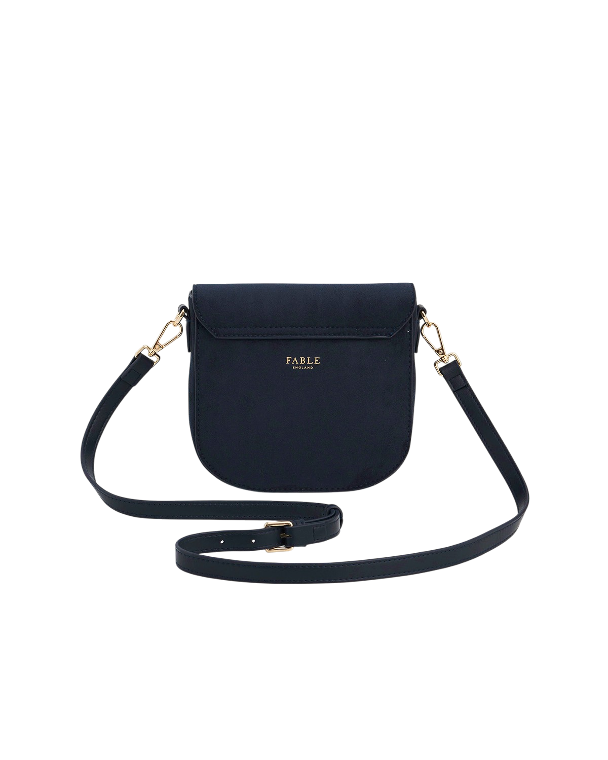Beth Floral Applique Faux Suede Saddle Bag in Navy