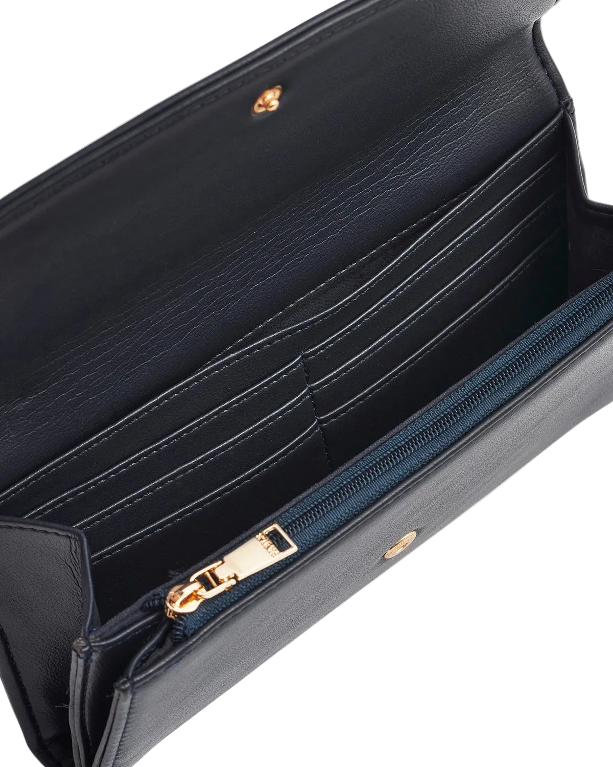 Floral Applique Large Purse in Navy