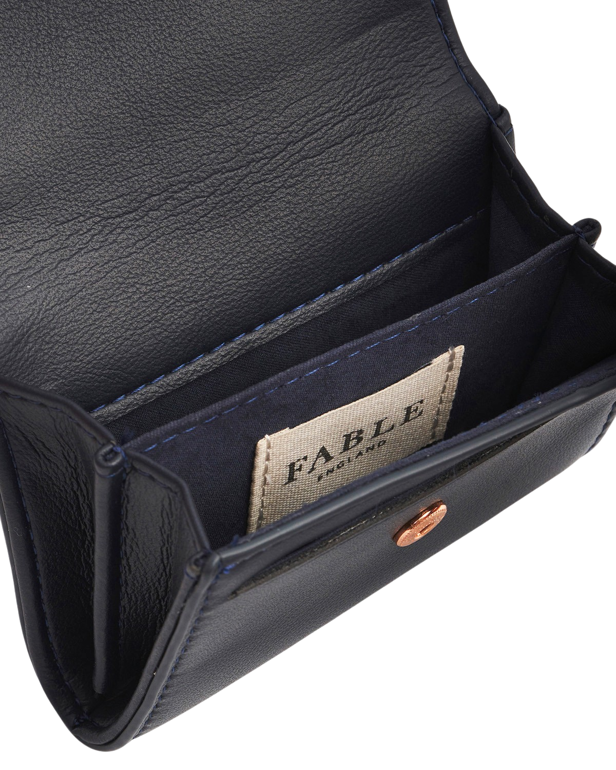Floral Applique Card Holder Purse in Navy