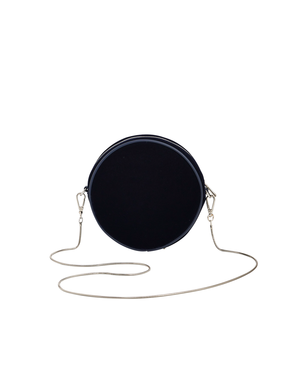Chloe Midnight Garden Embroidered Circle Bag in Navy Velvet