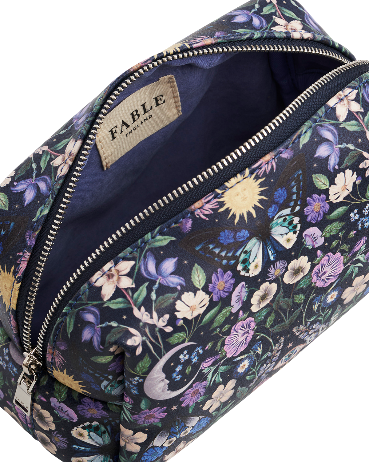 Selene Print Cosmetic Pouch in Navy