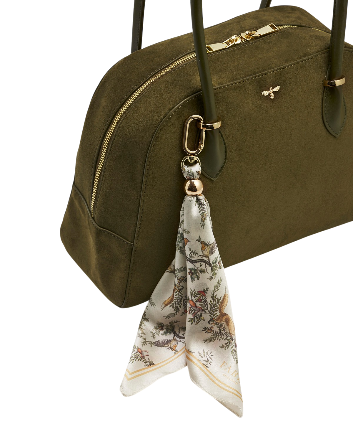 Amelia Faux Suede Shoulder Bag in Khaki