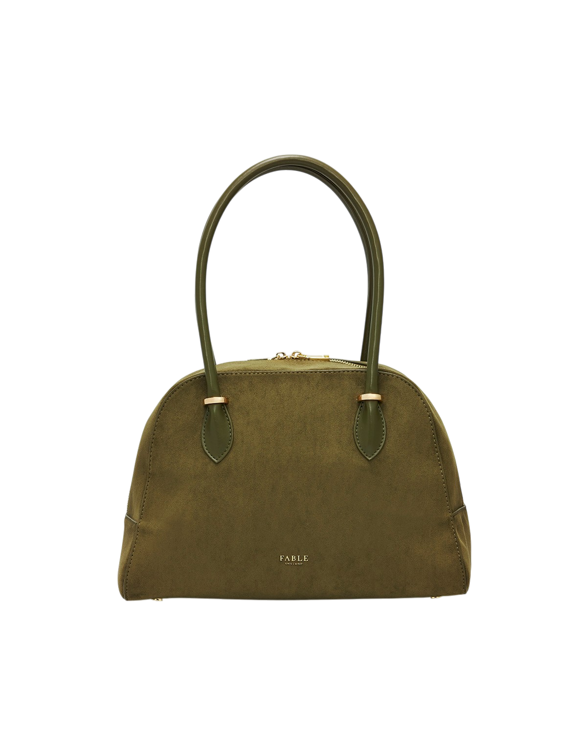 Amelia Faux Suede Shoulder Bag in Khaki