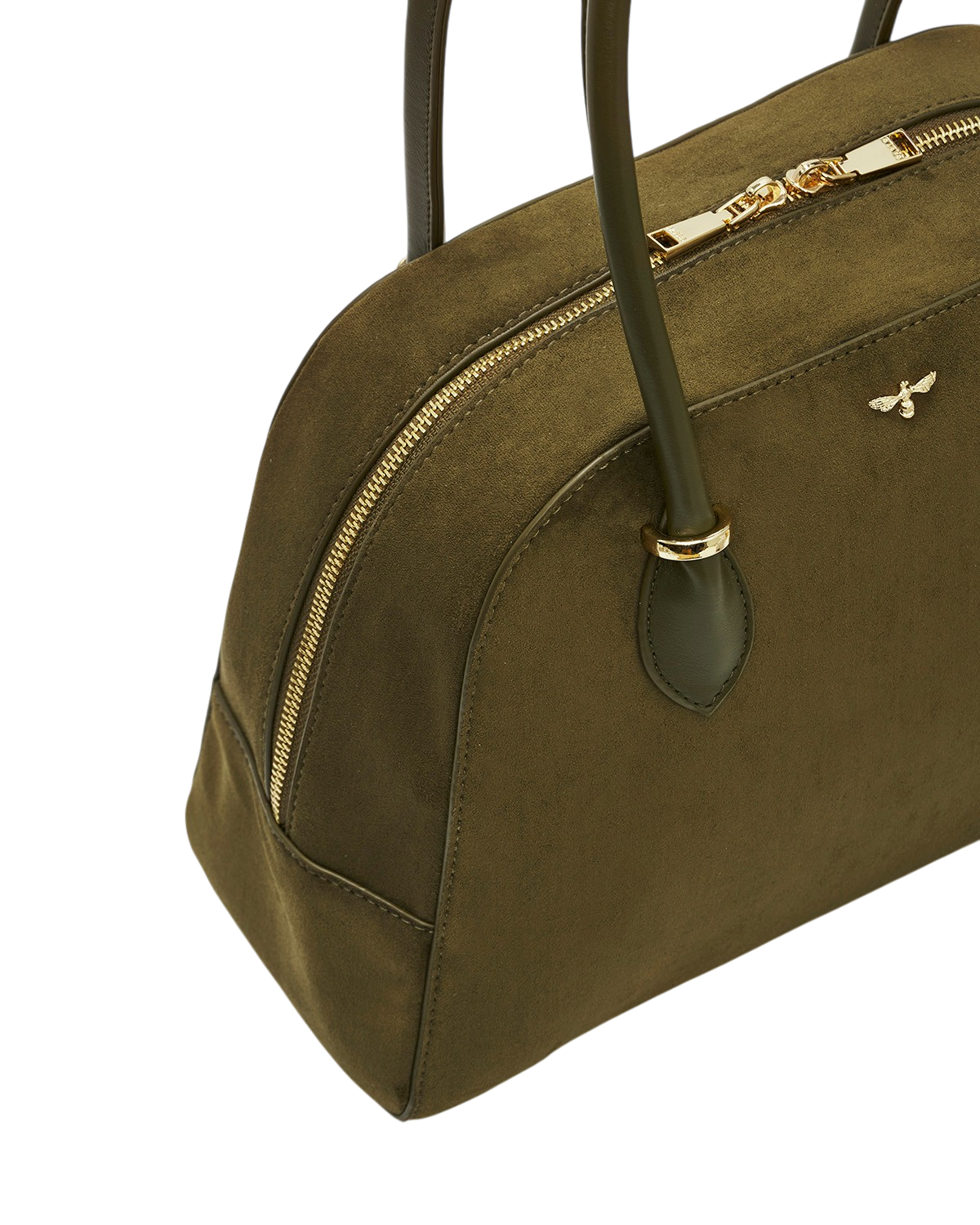 Amelia Faux Suede Shoulder Bag in Khaki