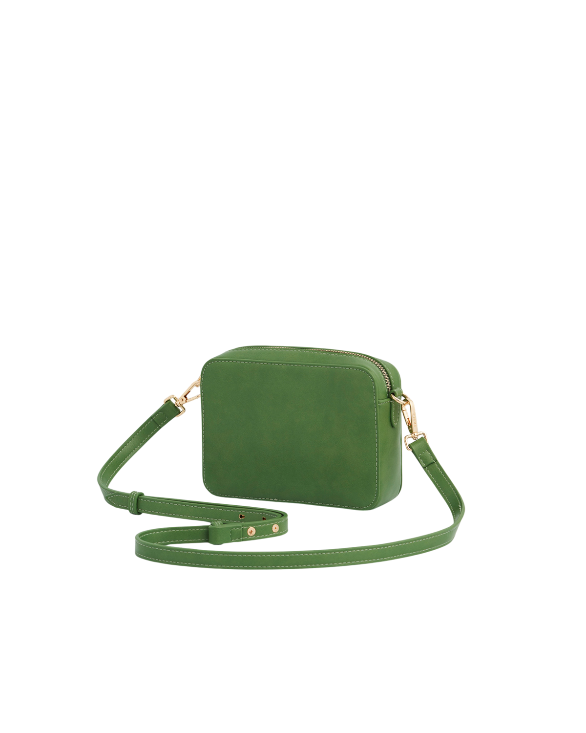 Green crossbody bag on a white background