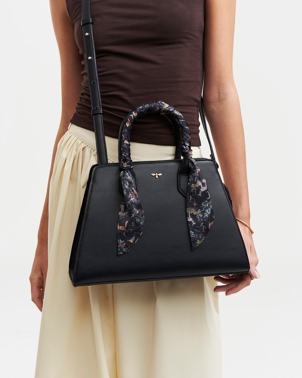 Grace Structured Tote Bag in Black