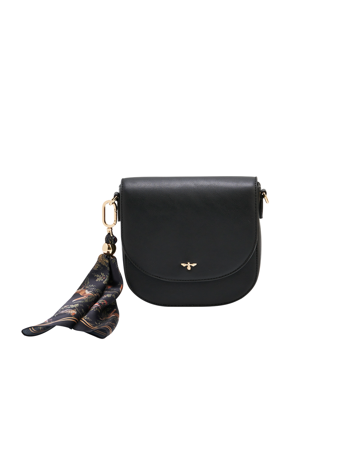 Beth Saddle Crossbody Bag in Black