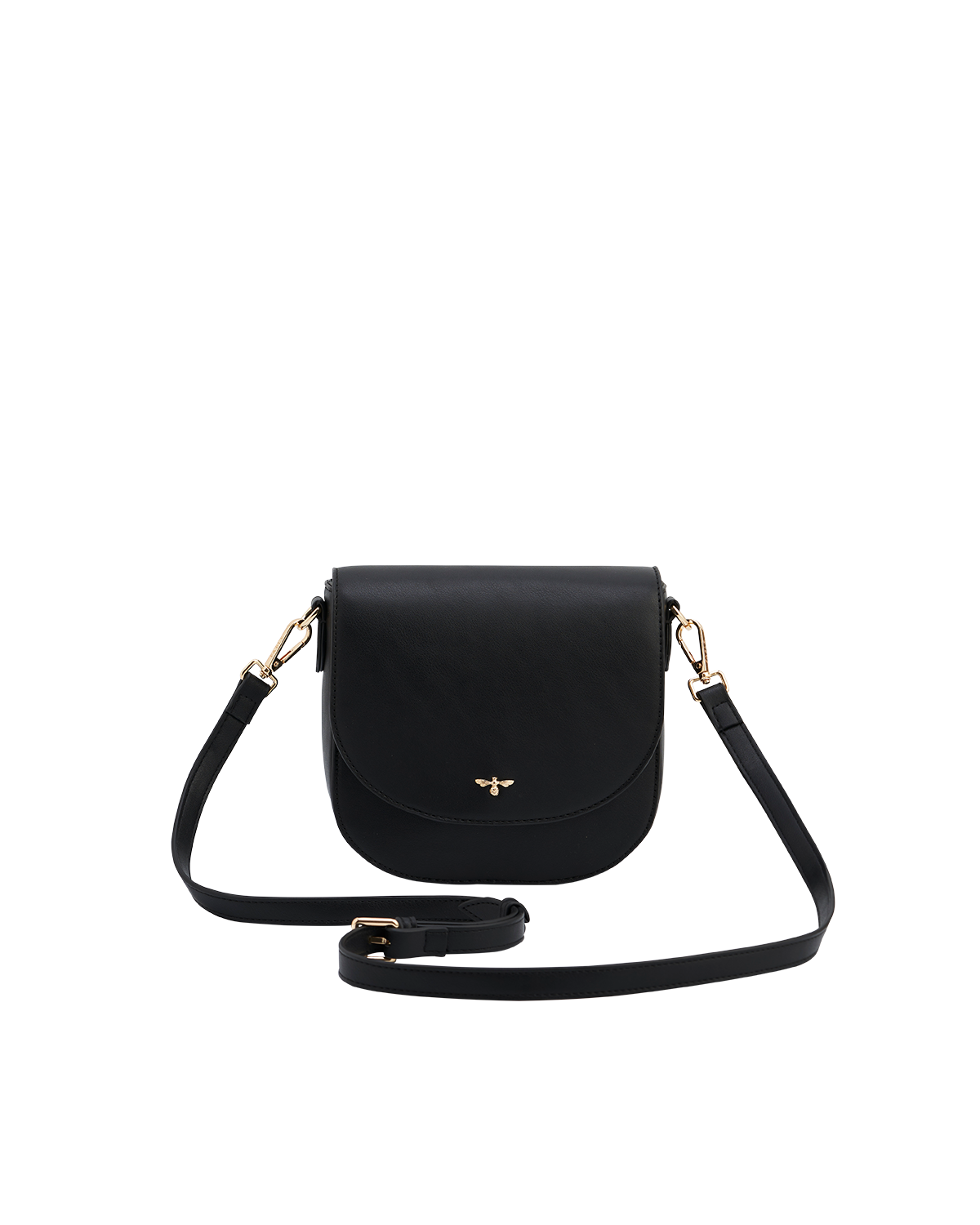 Beth Saddle Crossbody Bag in Black