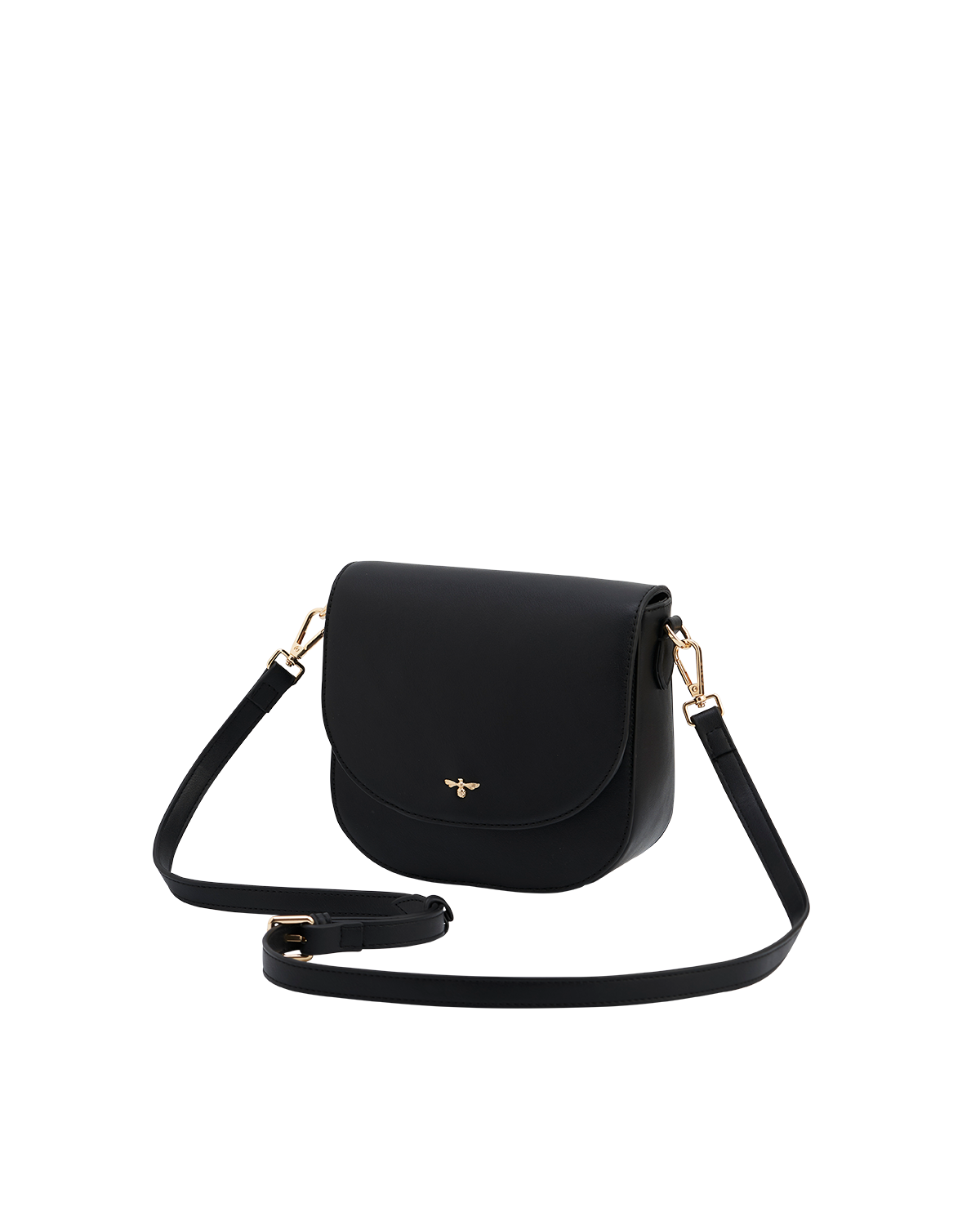 Beth Saddle Crossbody Bag in Black