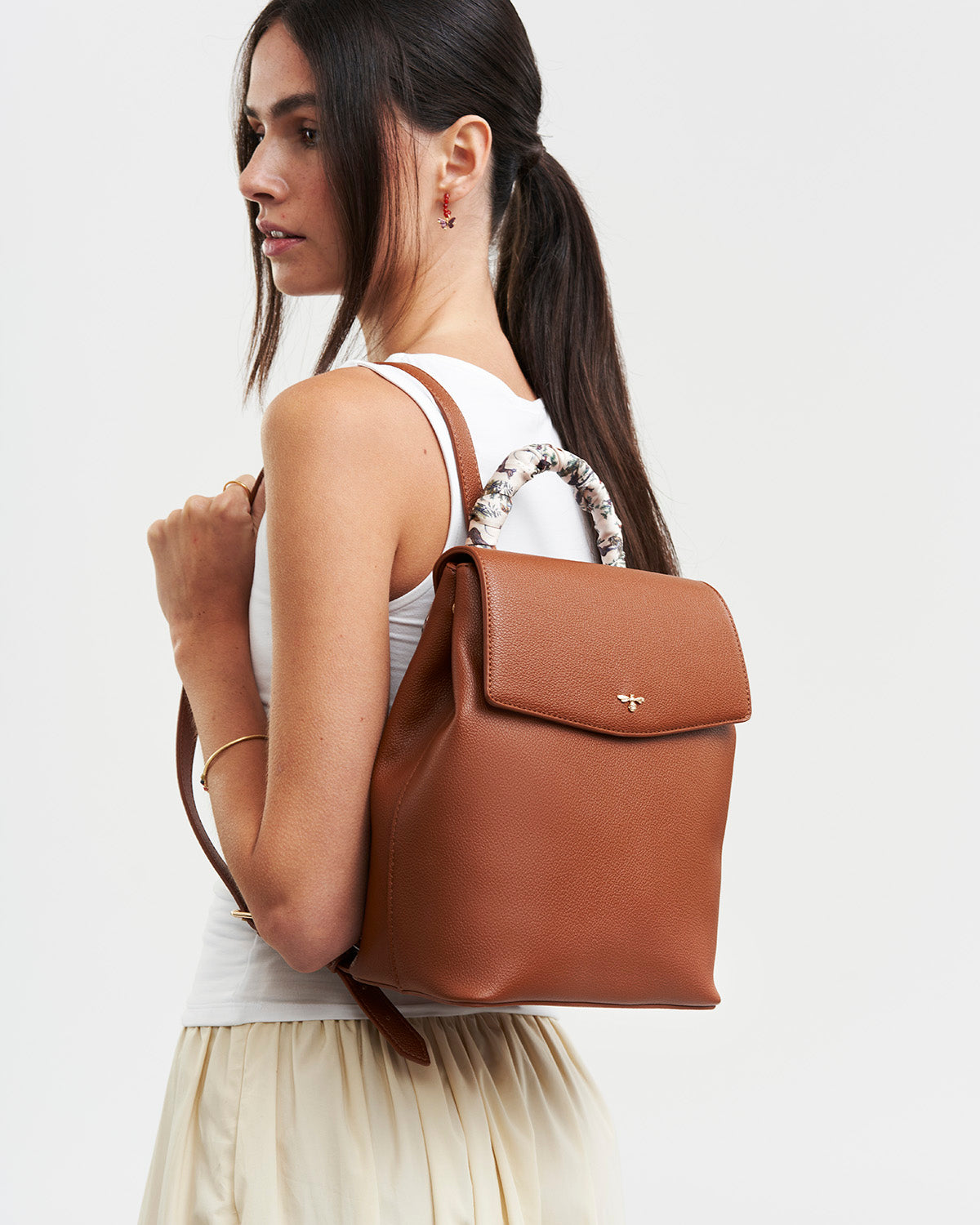 Laura Small Backpack in Tan