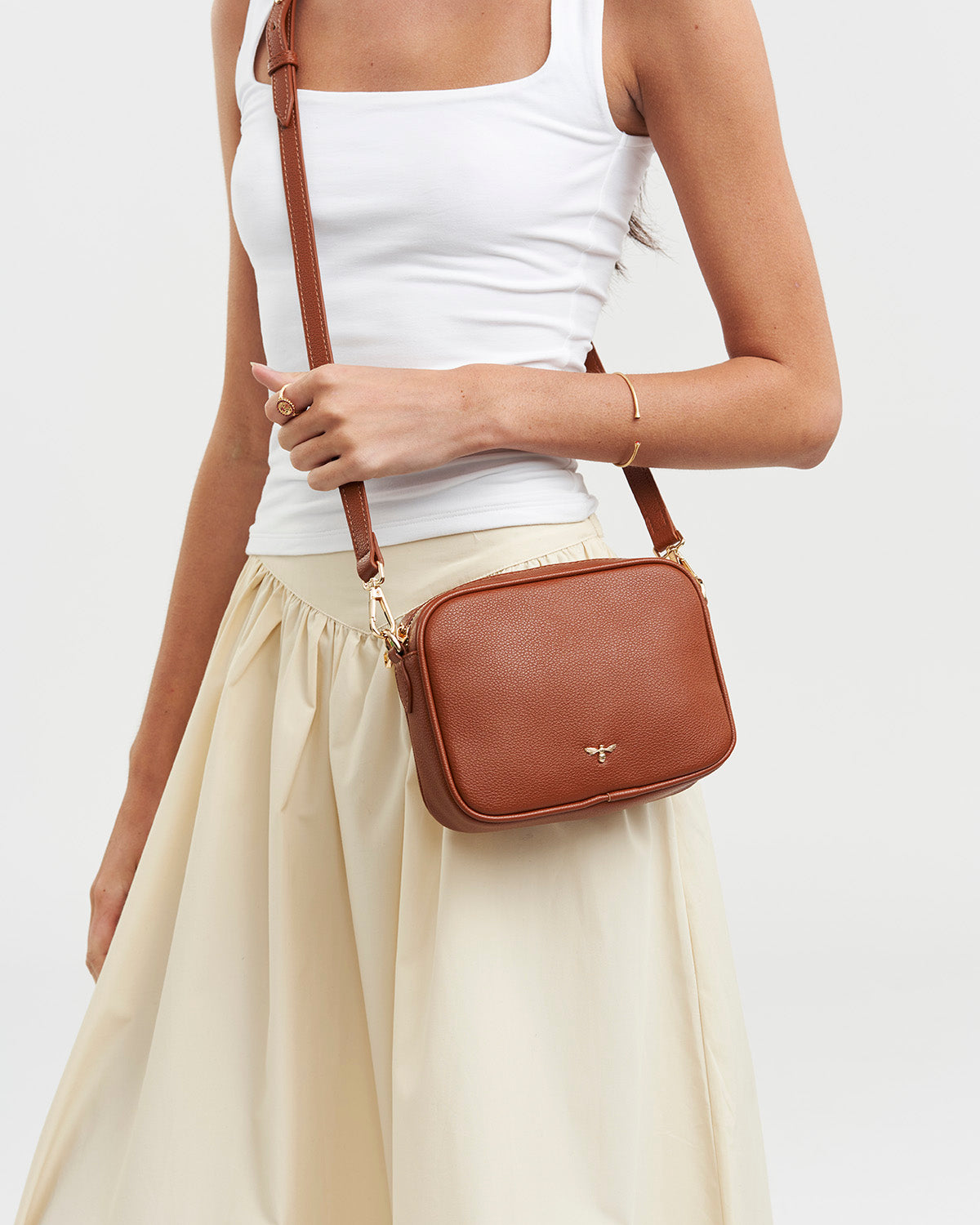 Borsa a tracolla Alice color cuoio