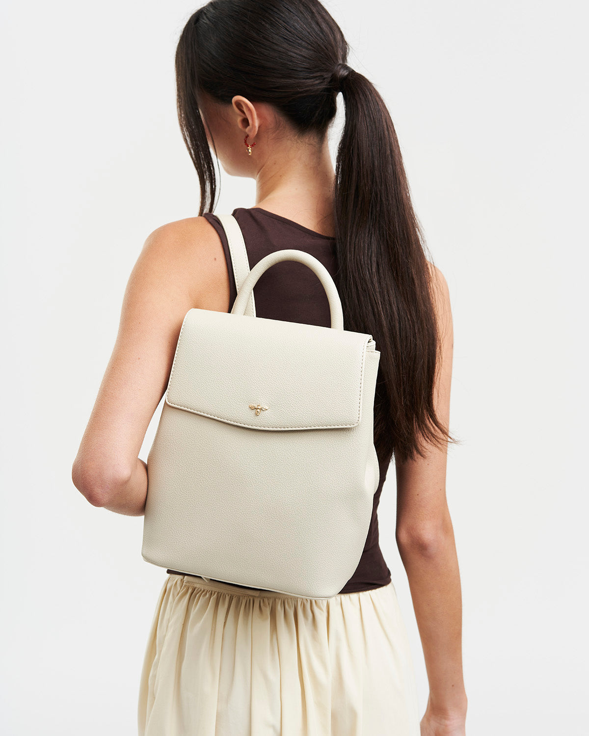 Laura Small Backpack in Stone