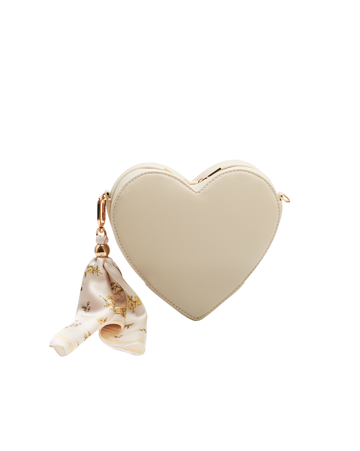 Borsa a tracolla a forma di cuore color pietra