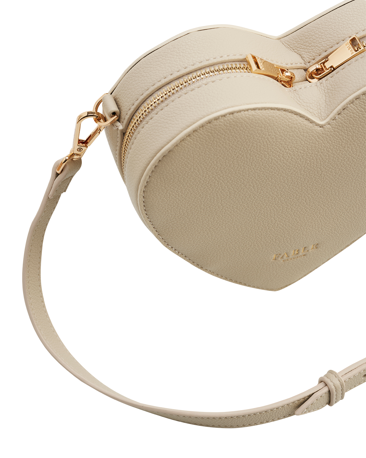 Borsa a tracolla a forma di cuore color pietra