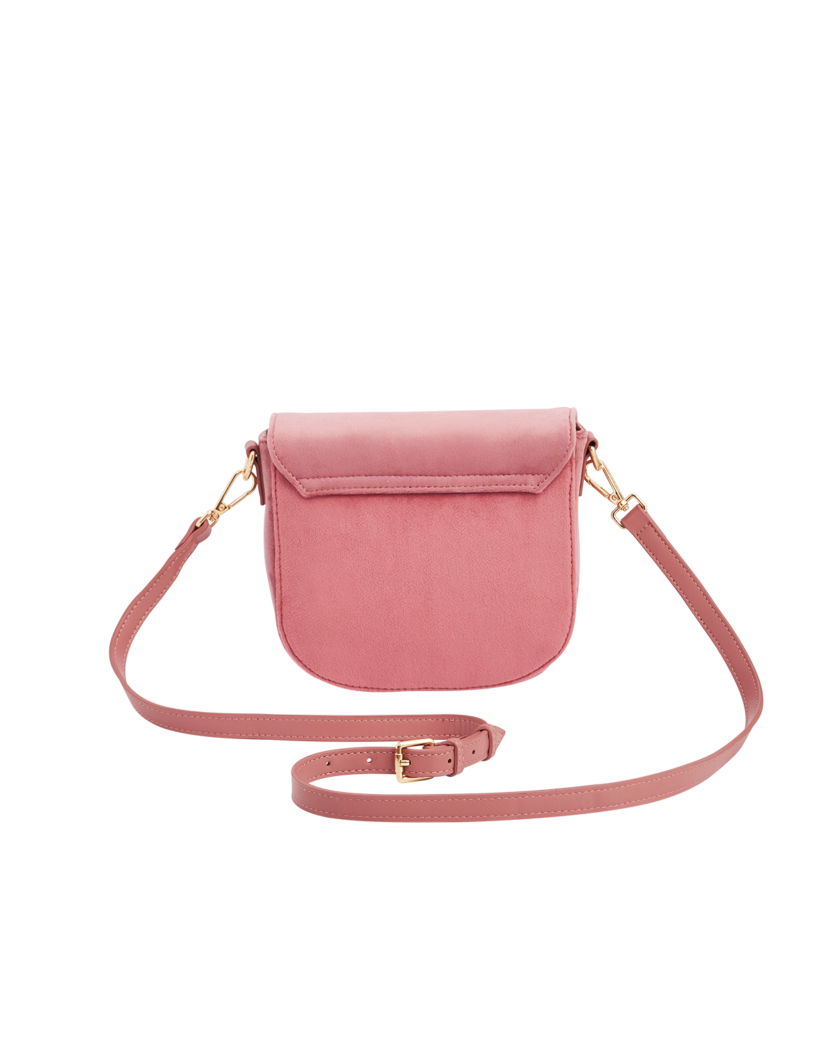 Beth Floral Posy Embroidered Saddle Bag in Rose Pink Velvet