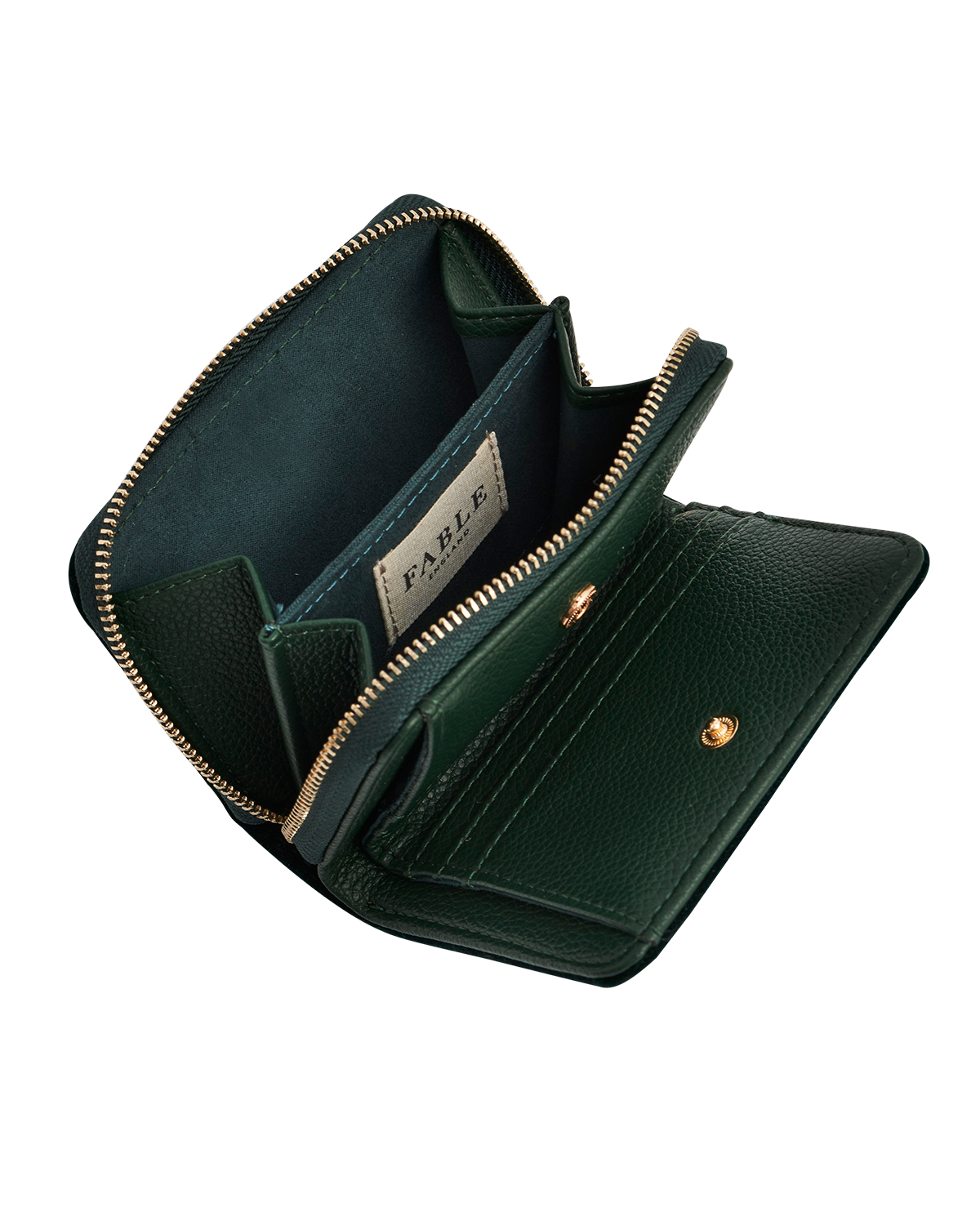 Hedgehog Embroidered Small Purse in Forest Green Velvet