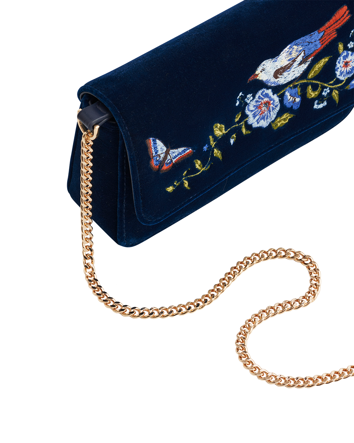 Sophia Nightingale Embroidered Occasion Bag in Sapphire Velvet