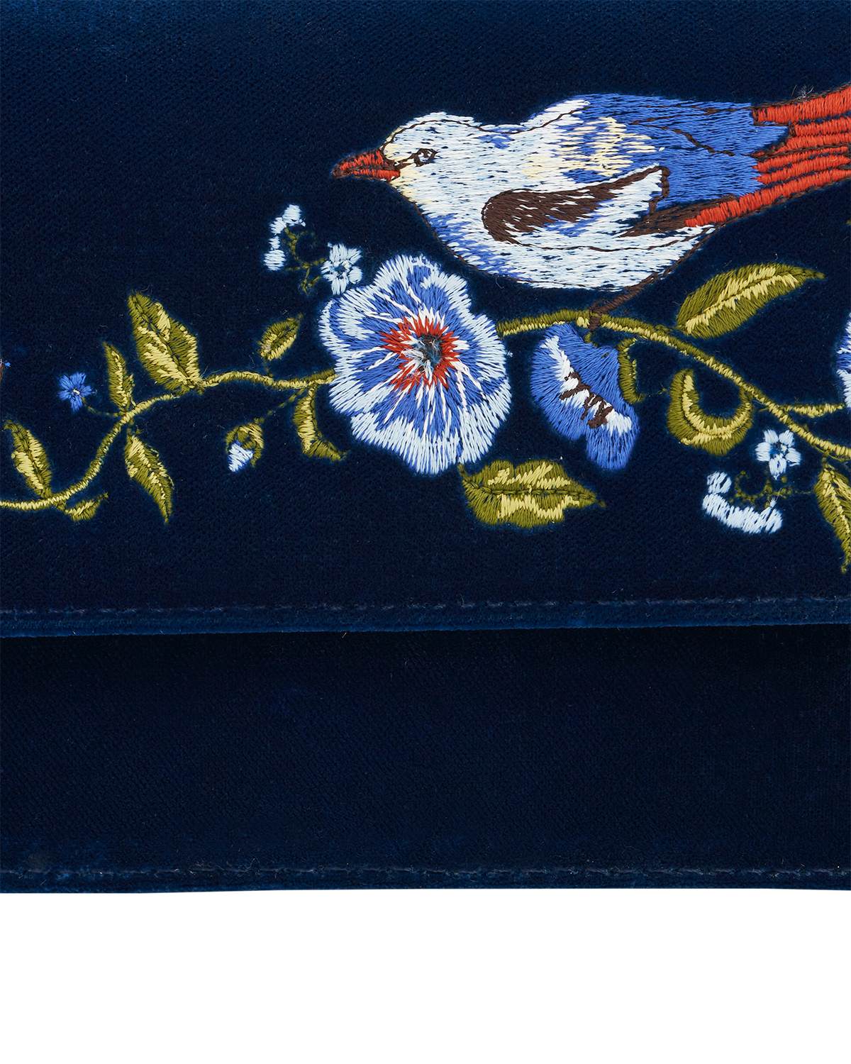 Sophia Nightingale Embroidered Occasion Bag in Sapphire Velvet