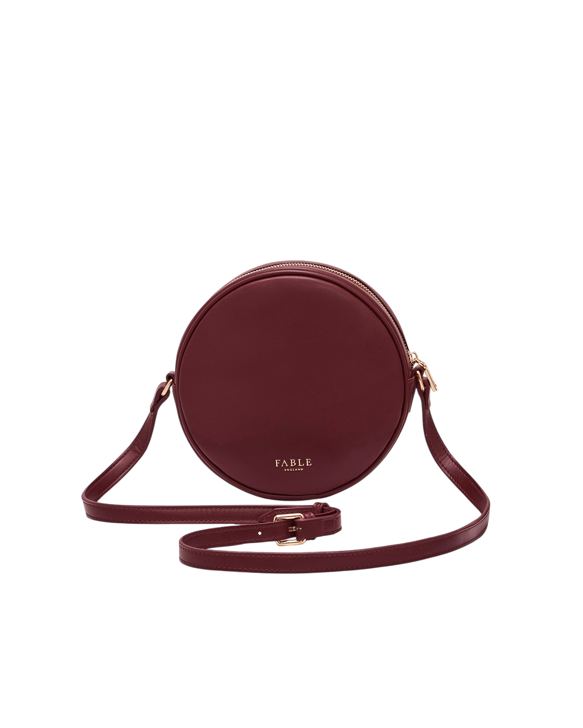 Chloe Owl Embroidered Circle Bag in Burgundy