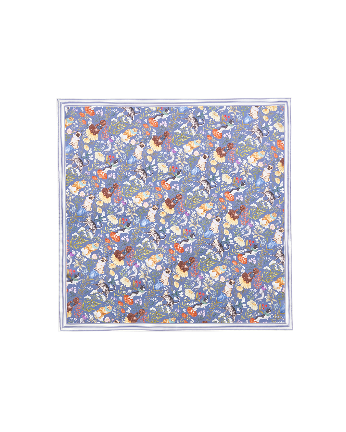 Catherine Rowe Pet Portraits Morning Blue Square Scarf
