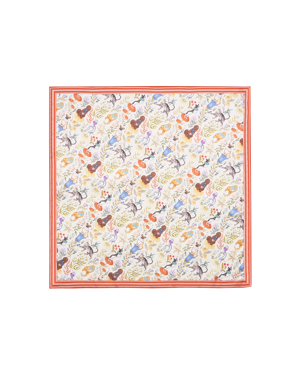 Catherine Rowe Pet Portraits Mushroom Cream Square Scarf