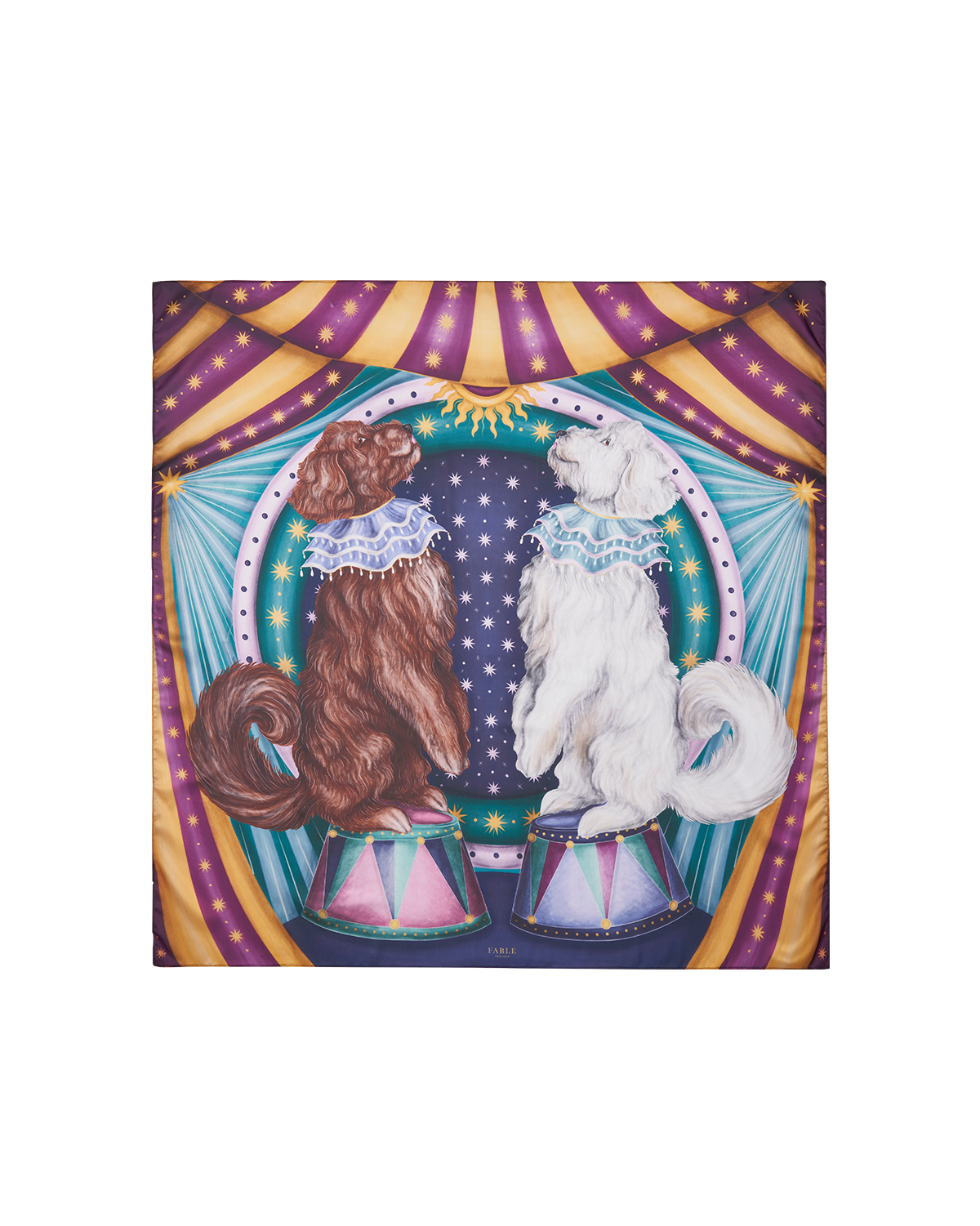 Catherine Rowe Pet Portraits Doodle Silk Square Scarf
