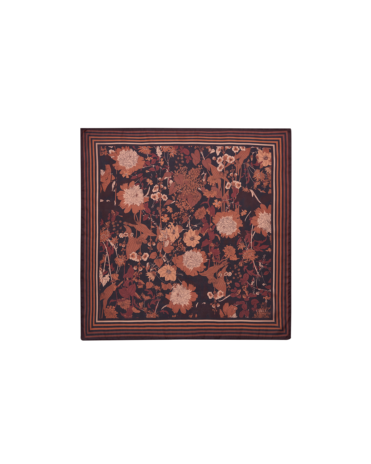 Deco Blooms Black Square Scarf