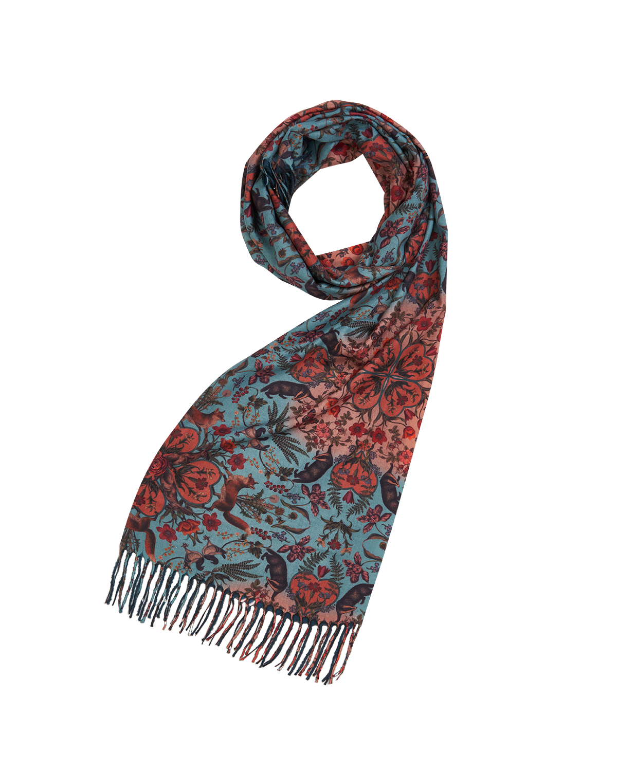 Folksy Fox Tassel Scarf