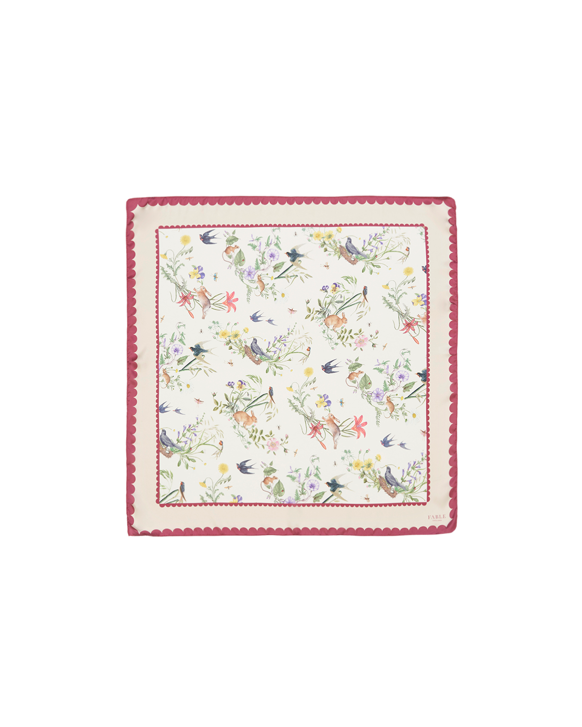 Running Bunny Toile Ivory Square Scarf