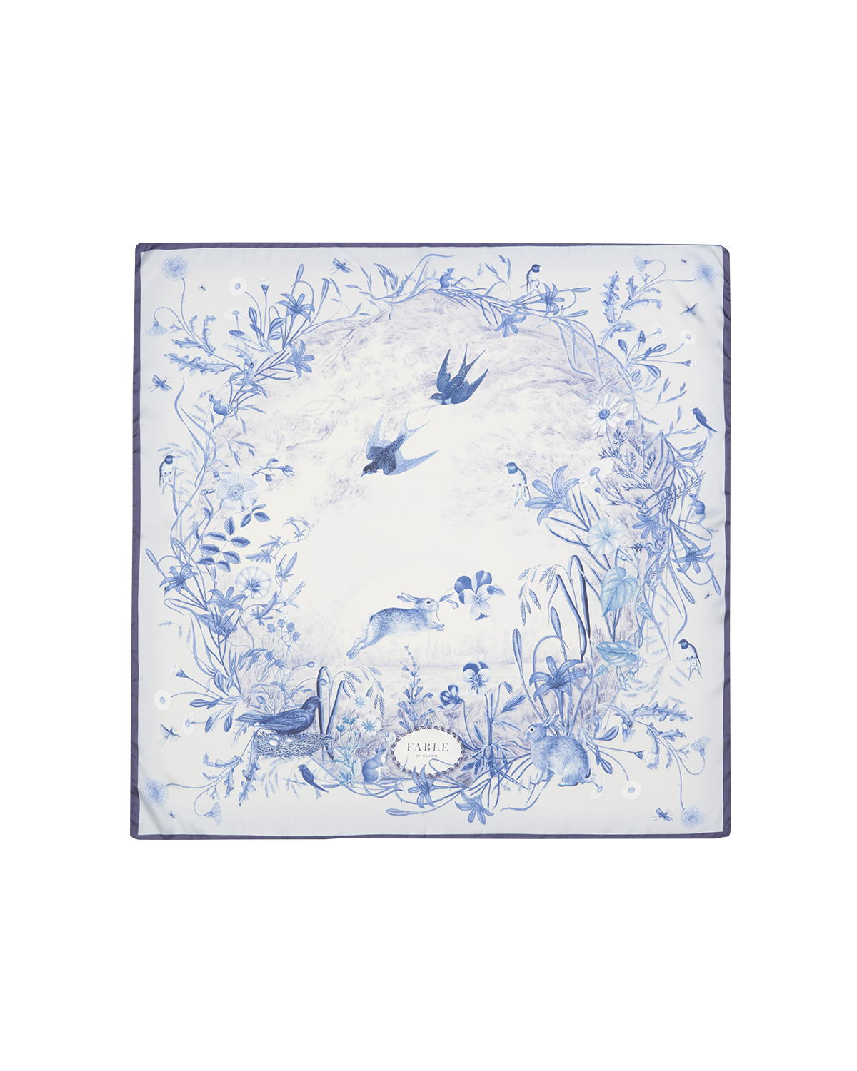 Bunny Blues Narrative Square Scarf