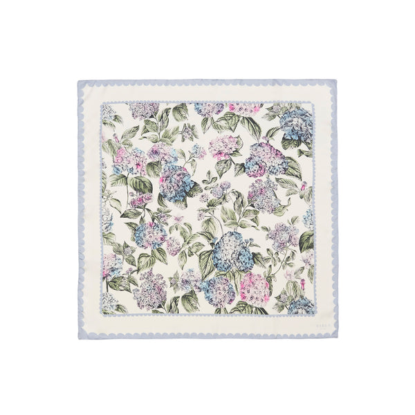Hydrangea Small Quilted Makeup Bag & Hydrangeas Square Scarf Set