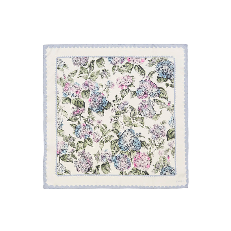 Hydrangea Small Quilted Makeup Bag & Hydrangeas Square Scarf Set