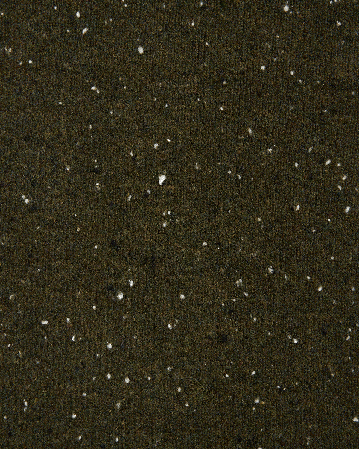 Dark green knitted scarf with small white specks