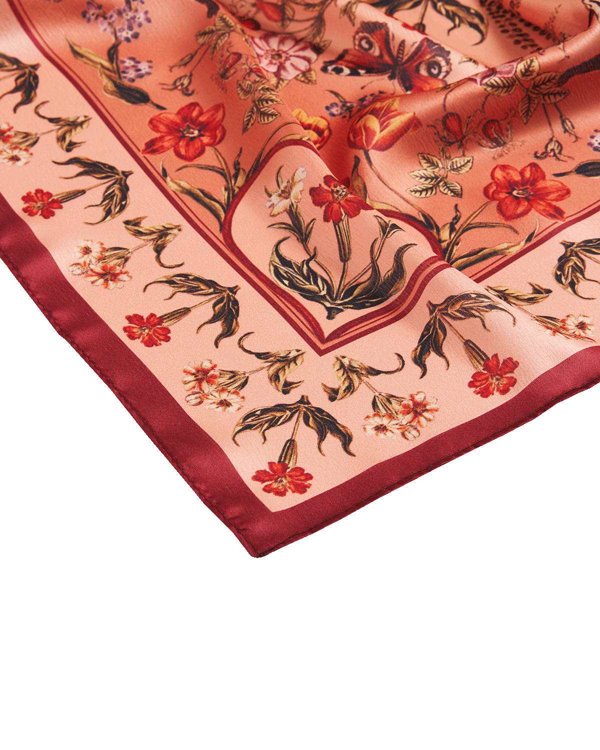 Peach Folksy Fox Tales Square Scarf