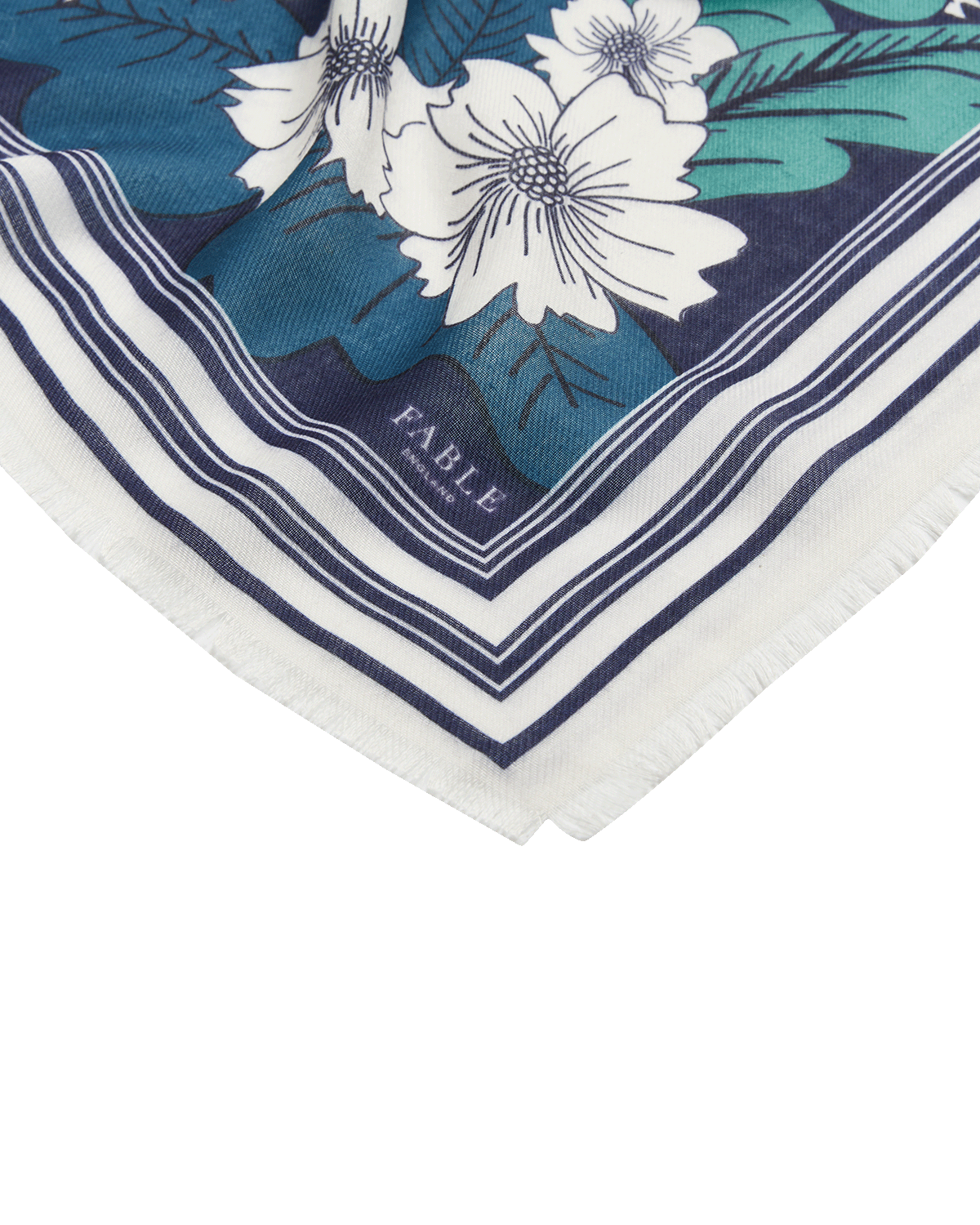 Floral patterned fabric with 'Fable England' branding on a white background