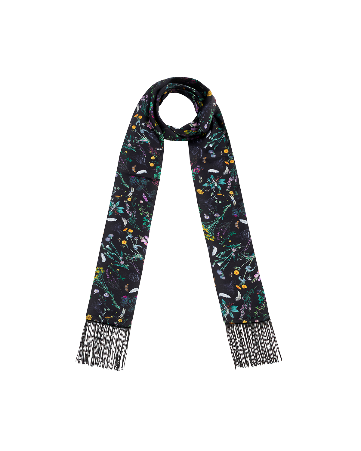 Scarf with floral pattern on a white background