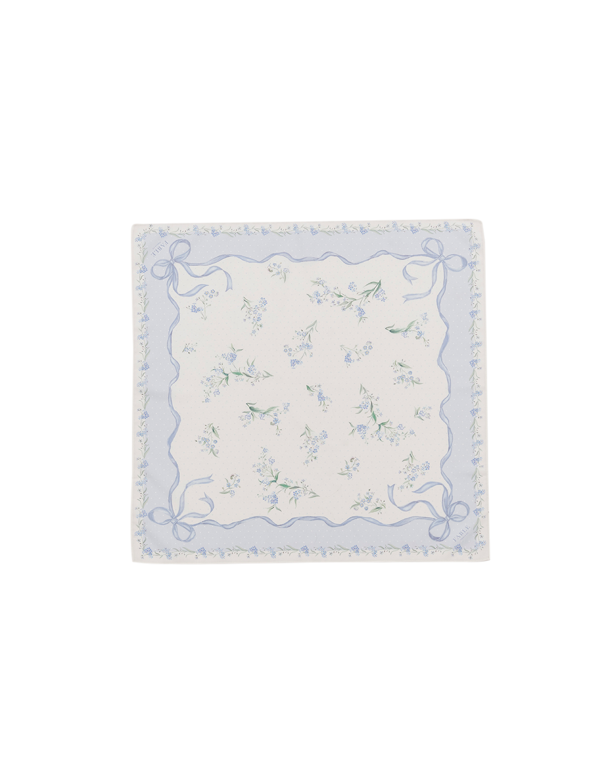 Floral patterned square scarf on a white background