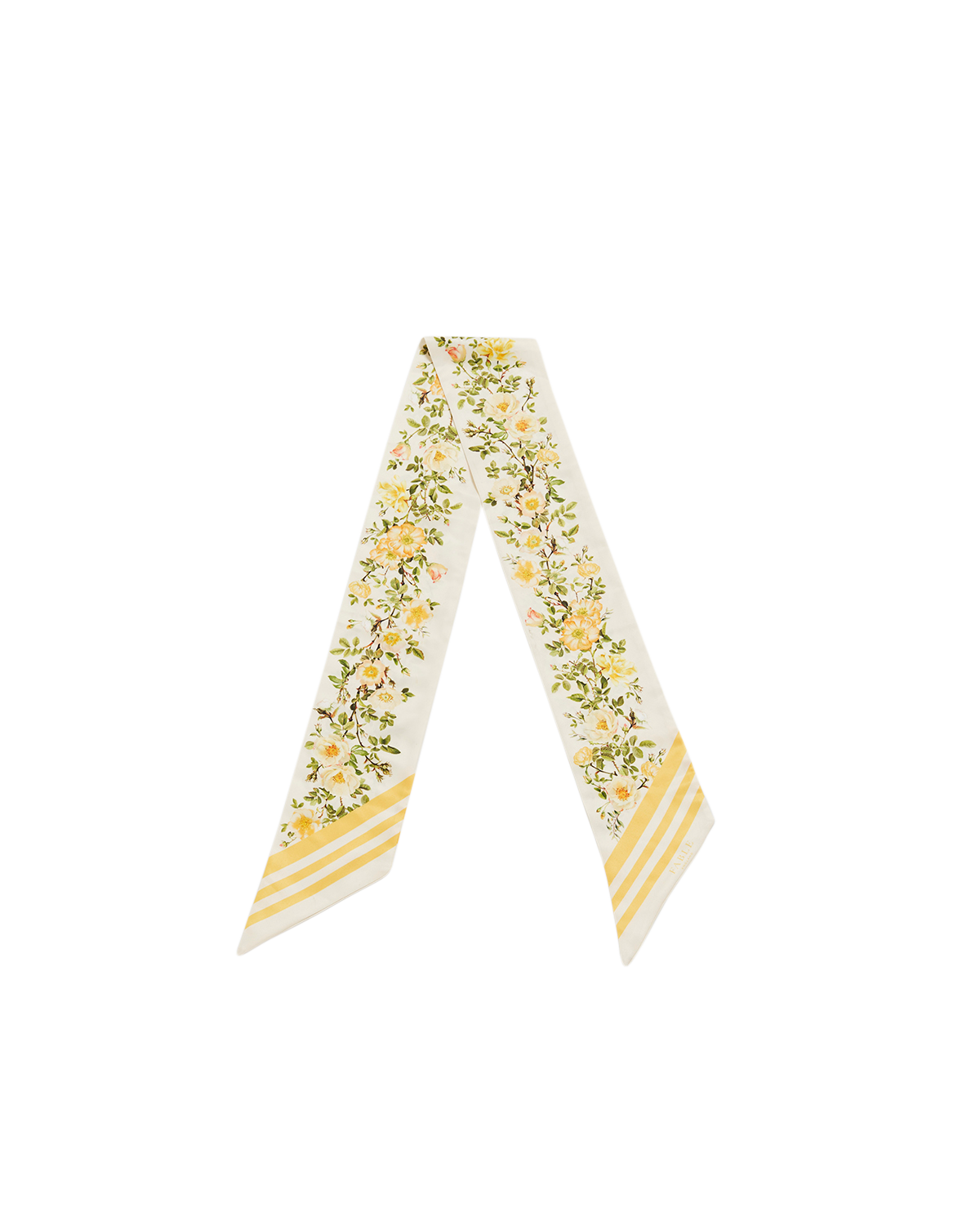 Yellow Floral Skinny Scarf