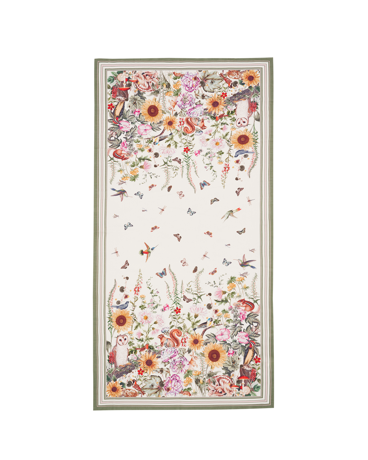 Ivory Botanical Large Rectangle Scarf