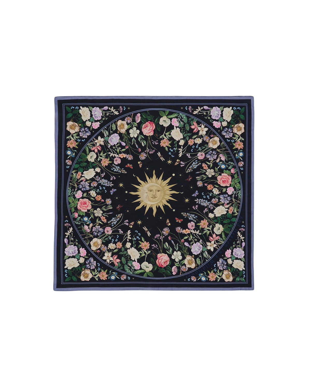 Selene Narrative Medium Square Scarf in Navy
