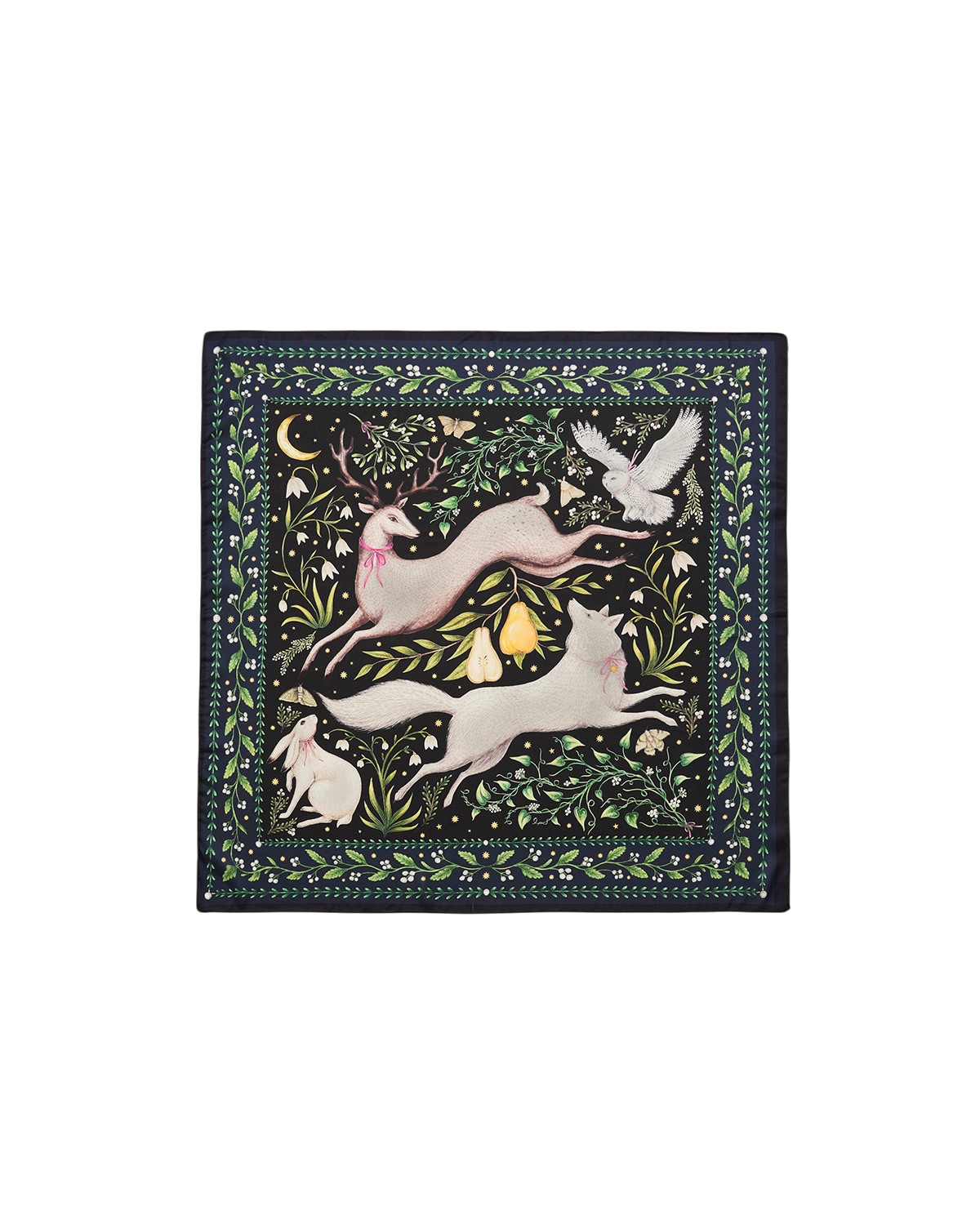 Niva Narrative Medium Square Scarf in Navy
