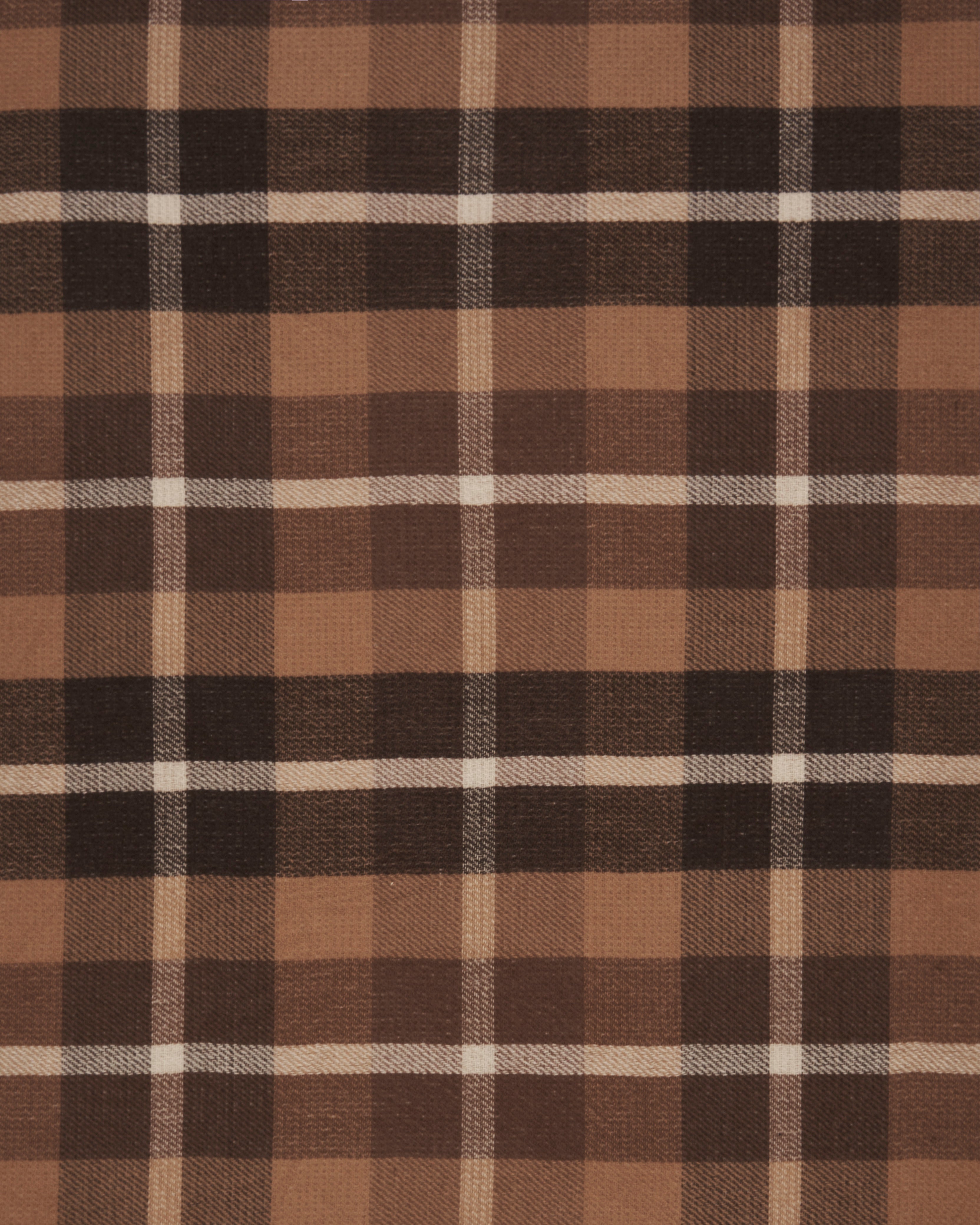 Woodland Scene Check Long Jacquard Scarf in Tan