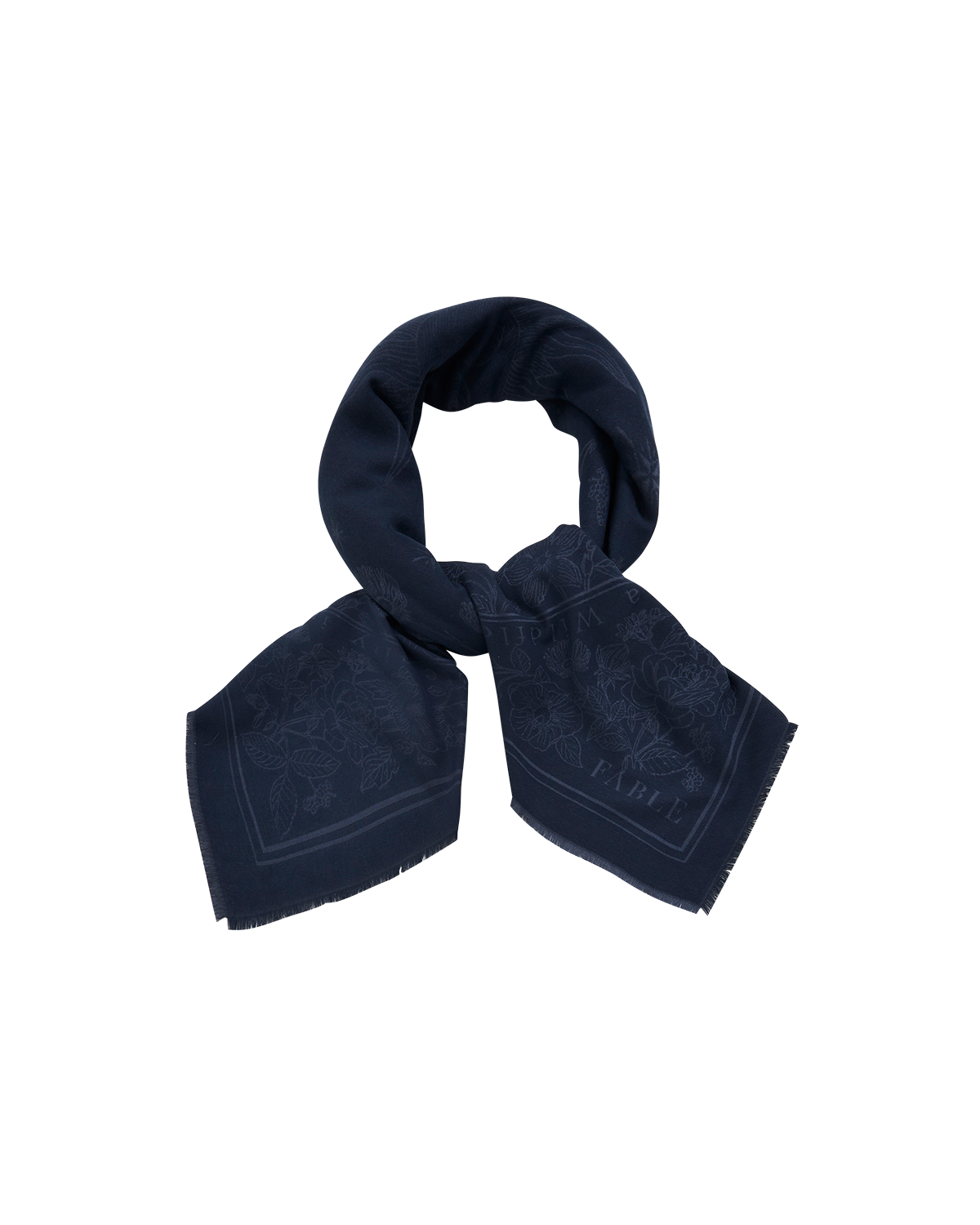 Butterfly Large Square Jacquard Scarf in Navy