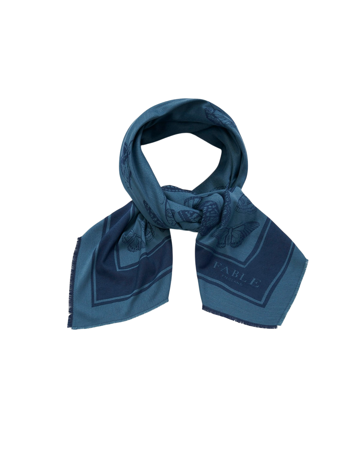 Butterfly Large Square Jacquard Scarf in Teal