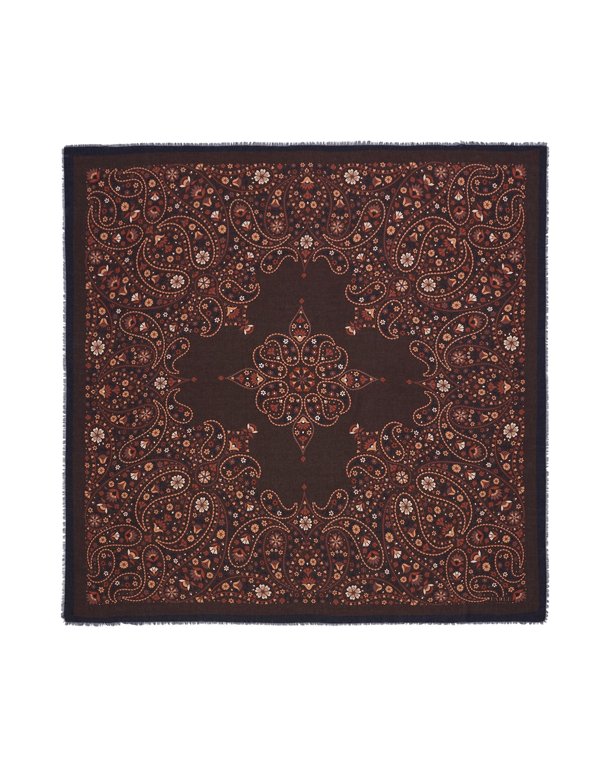 Eve Paisley Large Square Pashmina Scarf in Chocolate