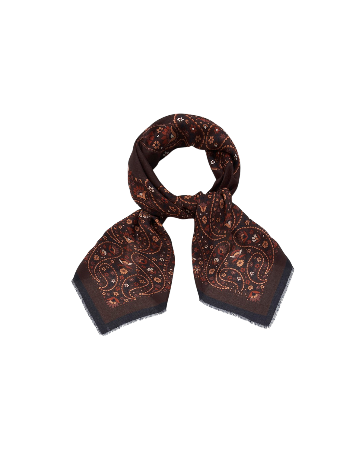 Eve Paisley Large Square Pashmina Scarf in Chocolate